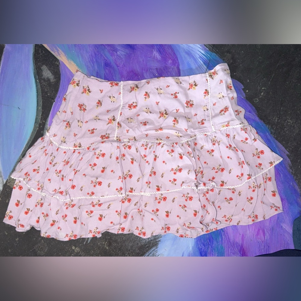 Forever 21 Lavender Floral Skirt